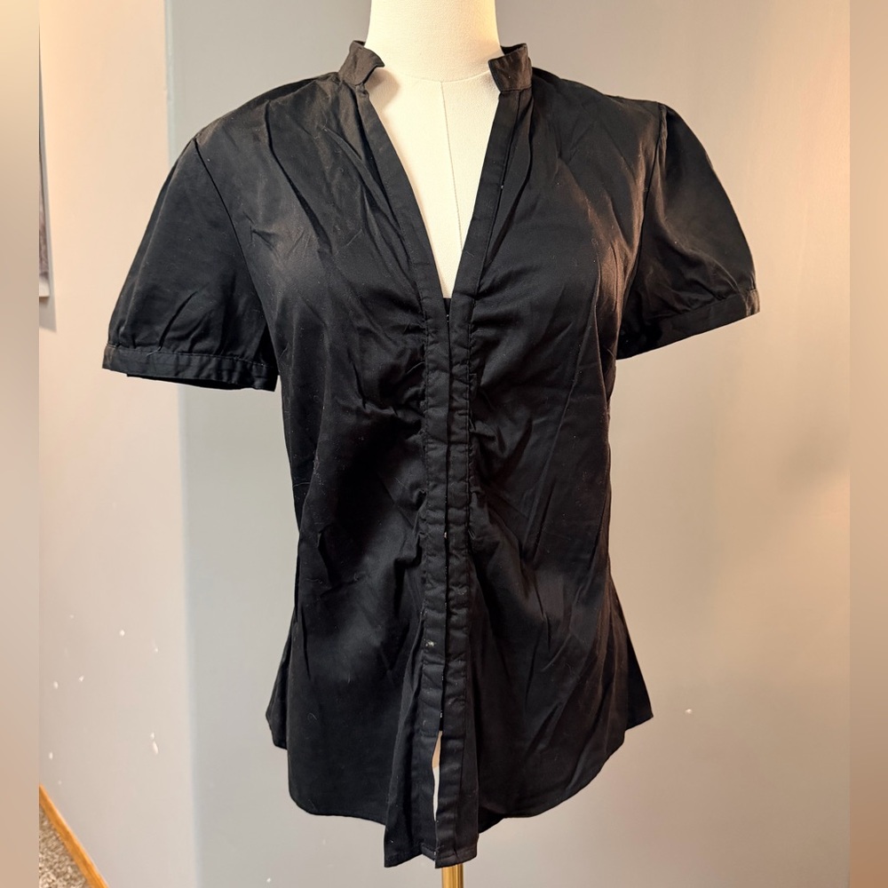 Fred David Stretch Black Blouse – Size L